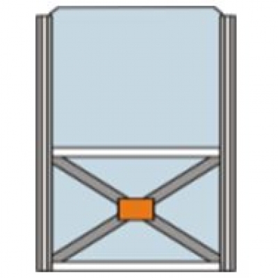 croix romaine pour panneaux 100  ou 195 cm avec insertion en acier inox brillant