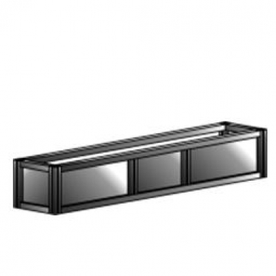 bac a fleurs pour ancrage sur paravent   l 180 x h 40 x p  35 cm